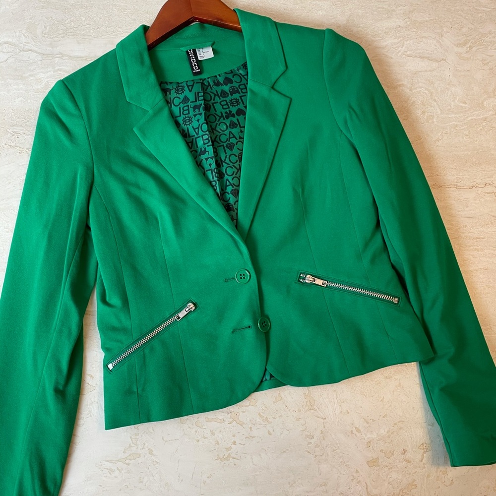 Green H&M blazer.